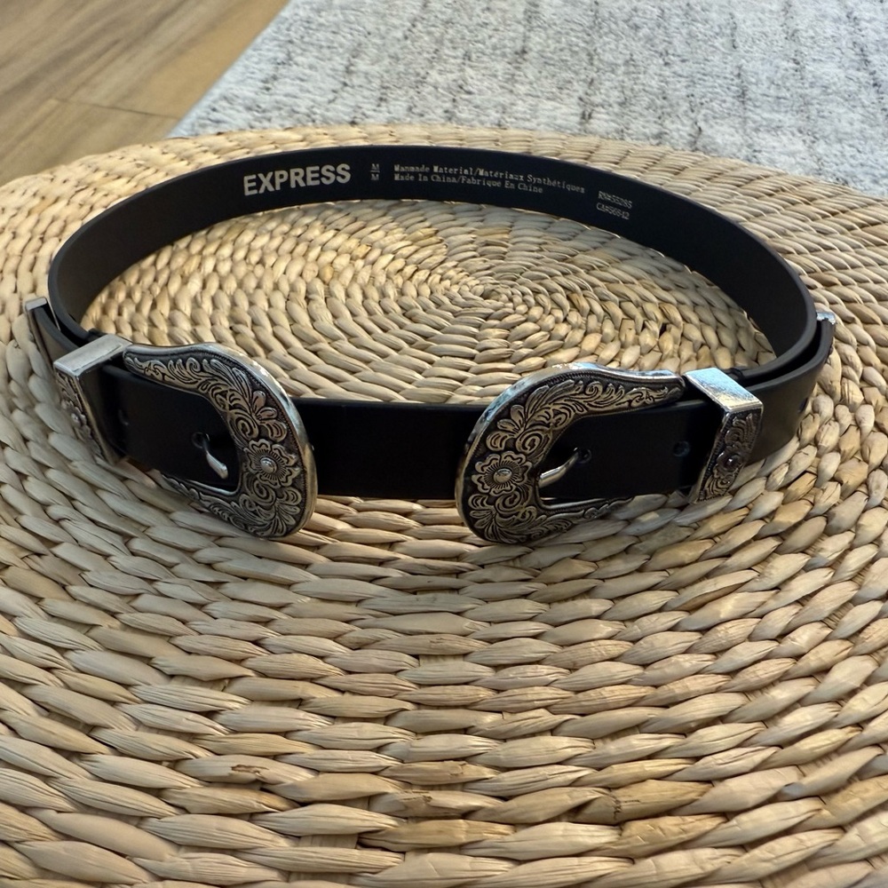 Express Black and Silver Women's Belt